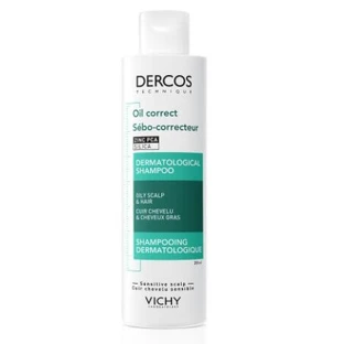 Шампунь для жирного волосся та шкіри голови Vichy Dercos Oil Correct Normalizing Shampoo, 200 мл
