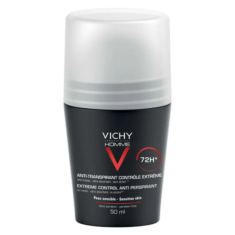 Vichy Homme Антиперспірант-золотистий дезодорант-ролик екстремальний контроль на 72 години, 50 мл: ціни та характеристики