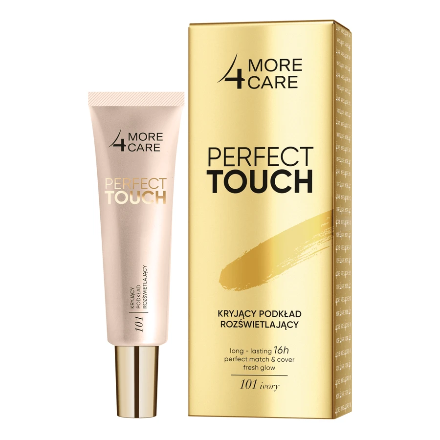 Непрозорий освітлюючий тональний крем More4Care Perfect Touch, відтінок 101 Слонова кістка, 30 мл: ціни та характеристики