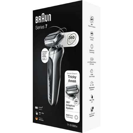 Бритва Braun Series 7 71-S1000s Wet&Dry срібляста: ціни та характеристики