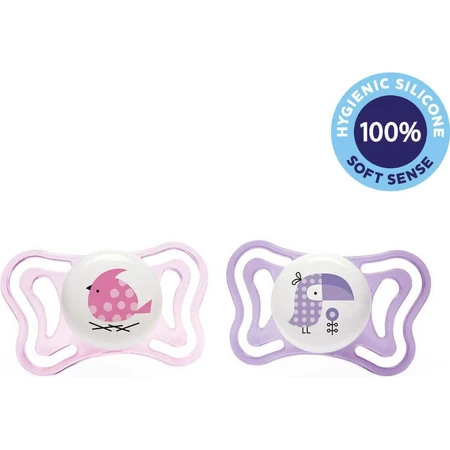 Chicco Soother Physio Light Silicone Soother 6-16m+, рожевий 2шт 1×2 шт, заспокійлива пустушка (6-16м.+): ціни та характеристики