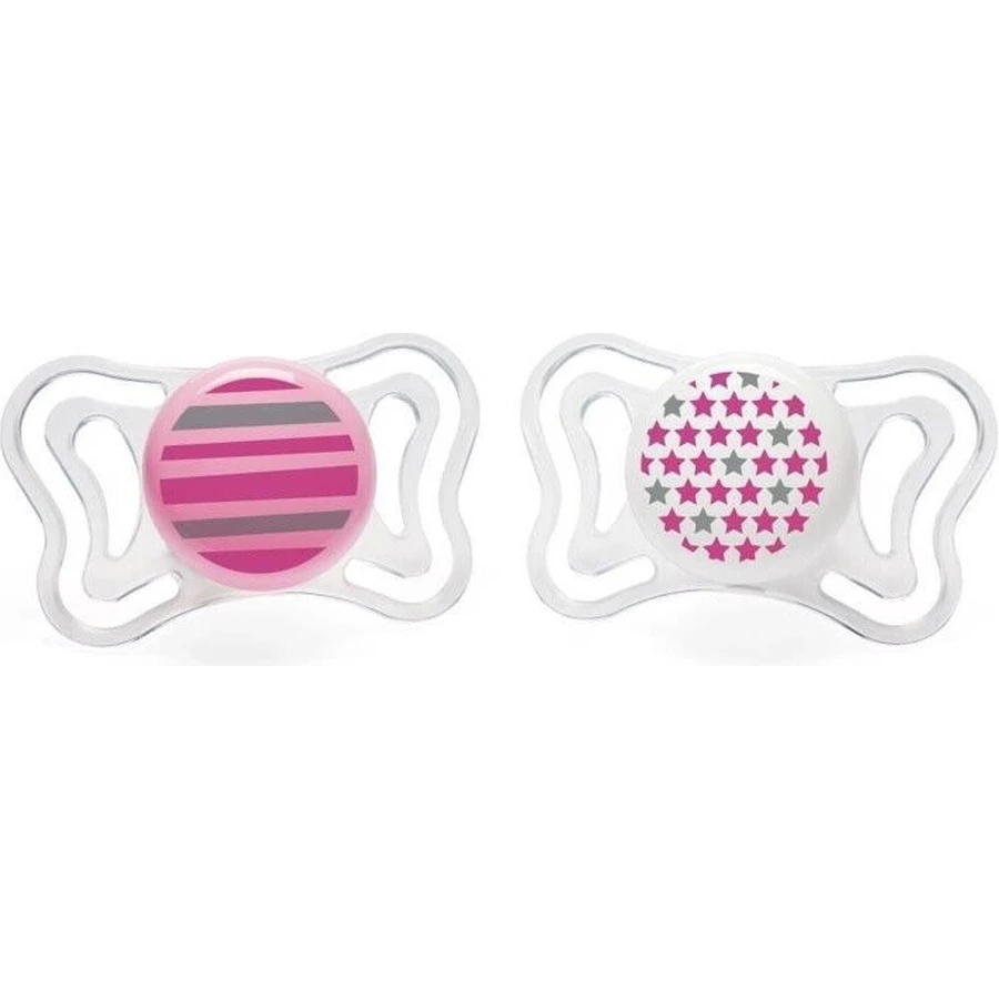 Chicco Soother Physio Light Silicone Soother 6-16m+, рожевий 2шт 1×2 шт, заспокійлива пустушка (6-16м.+): ціни та характеристики
