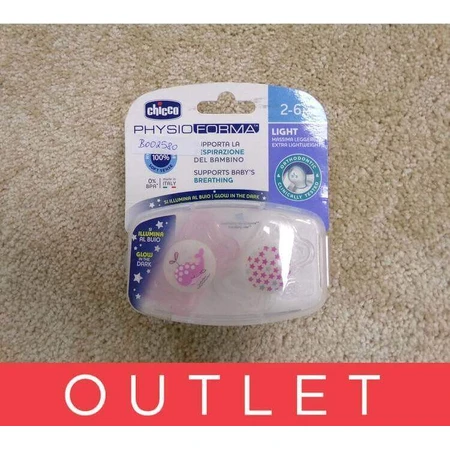 Chicco Soother Physio Light Silicone Soother 6-16m+, рожевий 2шт 1×2 шт, заспокійлива пустушка (6-16м.+): ціни та характеристики
