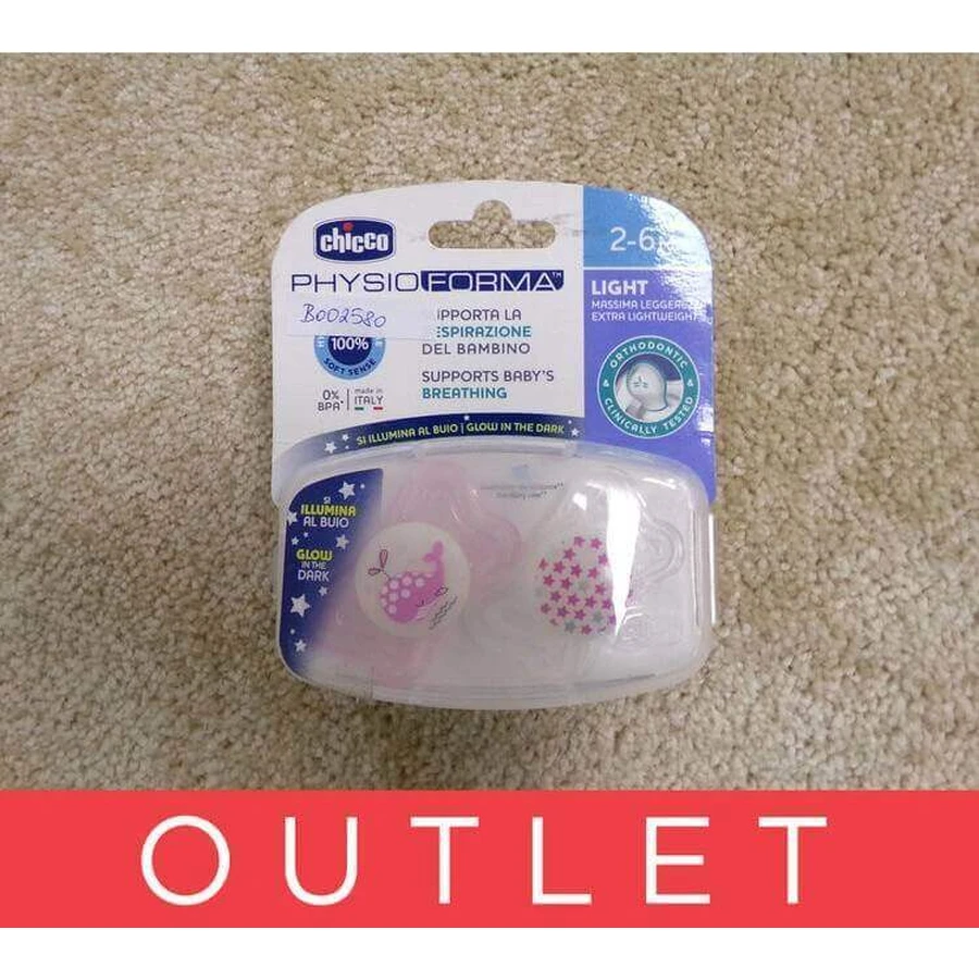 Chicco Soother Physio Light Silicone Soother 6-16m+, рожевий 2шт 1×2 шт, заспокійлива пустушка (6-16м.+): ціни та характеристики