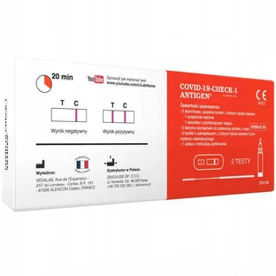 LabHome, COVID-19-Check-1 Антиген, діагностичний тест для виявлення вірусу SARS-CoV-2, 2 уп.