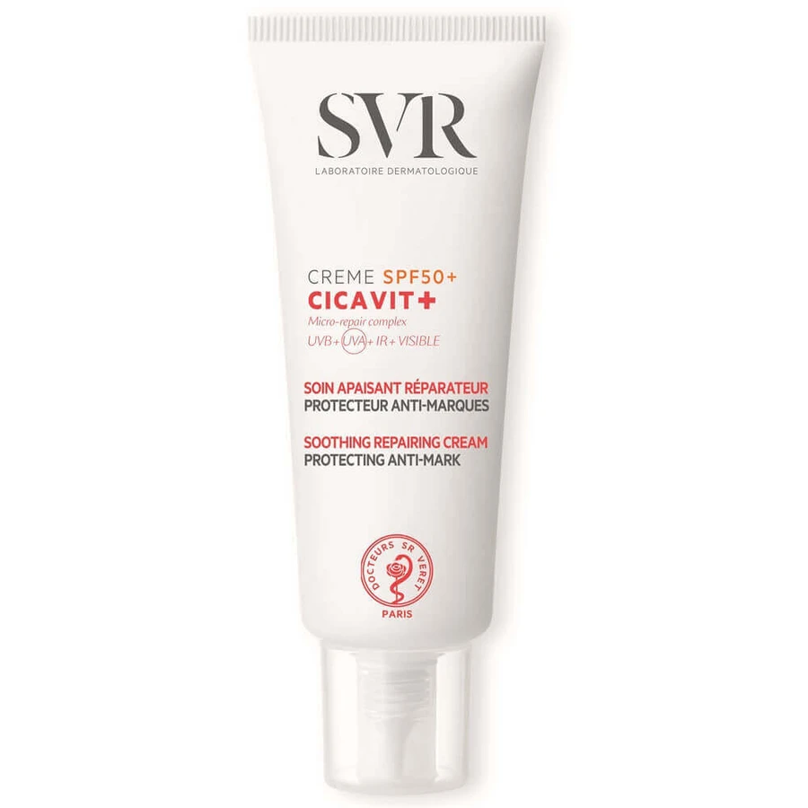 Сонцезахисний крем SVR Cicavit+ SPF 50+, заспокійливий, відновлювальний, 40 мл: ціни та характеристики