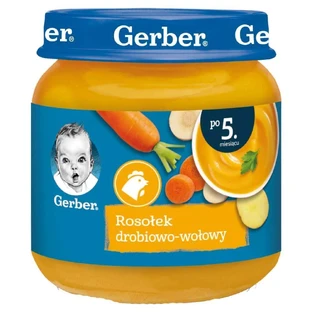 Мясное пюре Gerber Куриный и говяжий бульон, после 5 месяцев, 125 г 