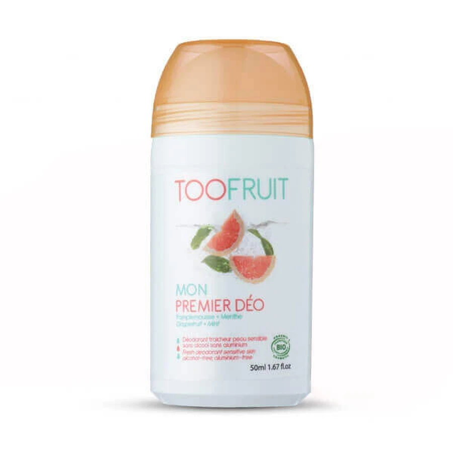 Toofruit, антибактеріальний дезодорант у кульці для дітей, грейпфрут і міта, 50 мл: ціни та характеристики