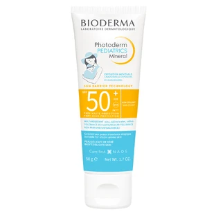 Bioderma Photoderm Pediatrics, мінеральний дитячий флюїд, для чутливої та алергічної шкіри, SPF 50+, від народження, 50 г