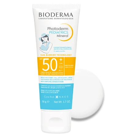 Bioderma Photoderm Pediatrics, минеральный детский флюид, для чувствительной и аллергичной кожи, SPF 50+, с рождения, 50 г: цены и характеристики