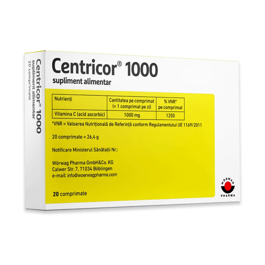 Центрикор 1000 мг Worwag Pharma Centricor, таблетки, №20 : ціни та характеристики
