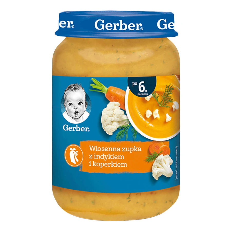 Суп Gerber, весенний с индейкой и укропом, после 6 месяцев, 190 г: цены и характеристики