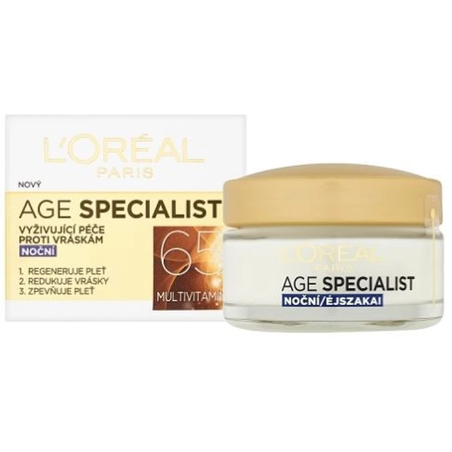 Нічний крем для обличчя L'Oréal Paris Age Specialist 65+ 50 мл: ціни та характеристики