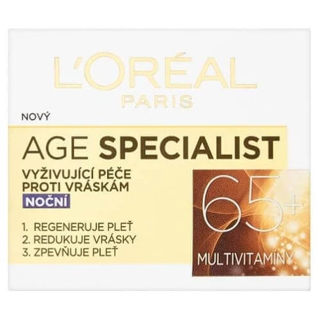 Нічний крем для обличчя L'Oréal Paris Age Specialist 65+ 50 мл: ціни та характеристики
