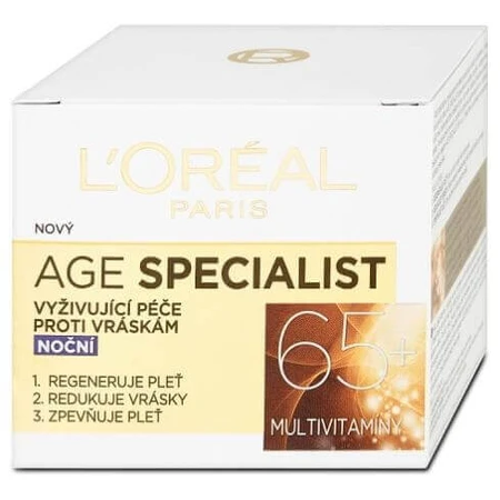 Нічний крем для обличчя L'Oréal Paris Age Specialist 65+ 50 мл: ціни та характеристики