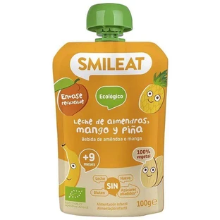 Smileat Органічний пакет мигдальне молоко, яблуко, ананас, манго та банан 9М+ 100 г