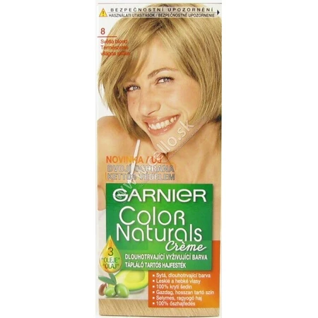 Фарба для перманентного волосся Garnier Color Naturals 8.0 Світло-русява 1×1 шт, колір волосся: ціни та характеристики