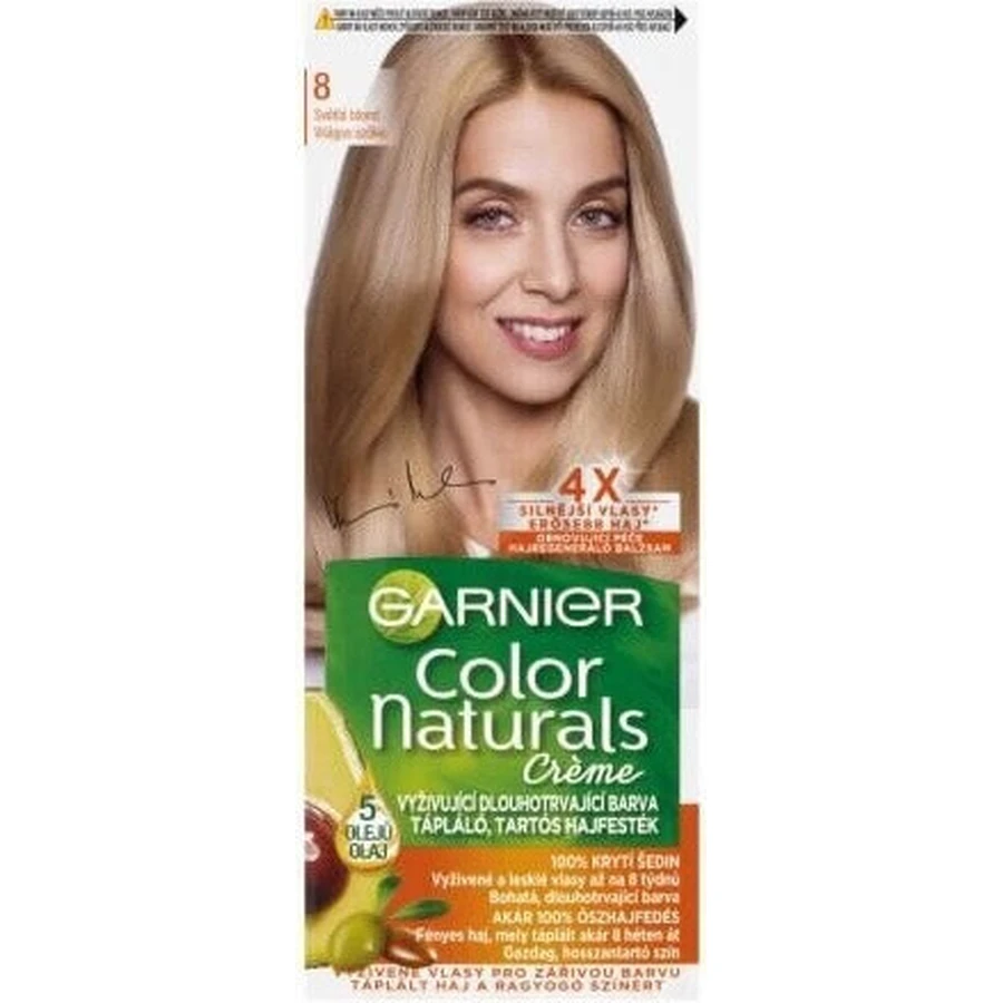 Фарба для перманентного волосся Garnier Color Naturals 8.0 Світло-русява 1×1 шт, колір волосся: ціни та характеристики