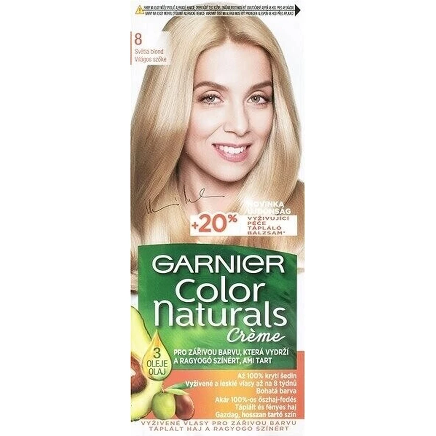 Фарба для перманентного волосся Garnier Color Naturals 8.0 Світло-русява 1×1 шт, колір волосся: ціни та характеристики