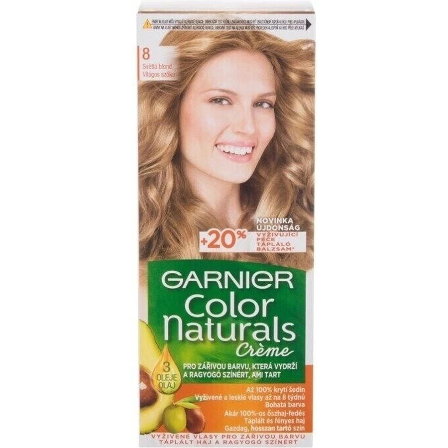 Фарба для перманентного волосся Garnier Color Naturals 8.0 Світло-русява 1×1 шт, колір волосся: ціни та характеристики