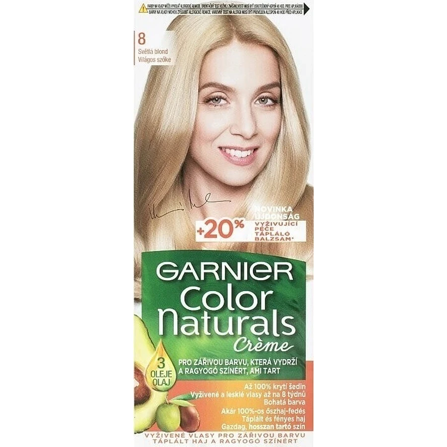 Фарба для перманентного волосся Garnier Color Naturals 8.0 Світло-русява 1×1 шт, колір волосся: ціни та характеристики