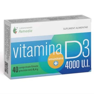 Вітамін D 4000 МО Remedia Vitamina D 4000 UI, 40 таблеток