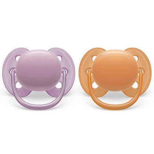 Пустышка Philips Avent Ultra Soft, 6-18 месяцев, 2 штуки, розовая и оранжевая, SCF091/33, Philips