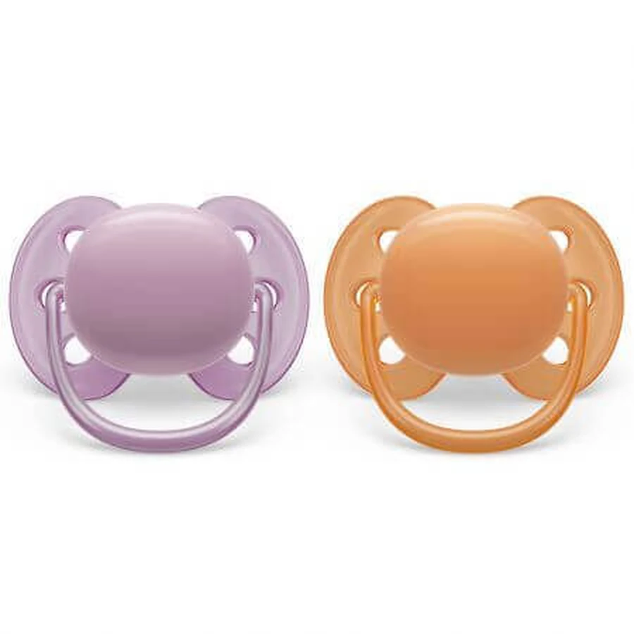 Пустышка Philips Avent Ultra Soft, 6-18 месяцев, 2 штуки, розовая и оранжевая, SCF091/33, Philips: цены и характеристики