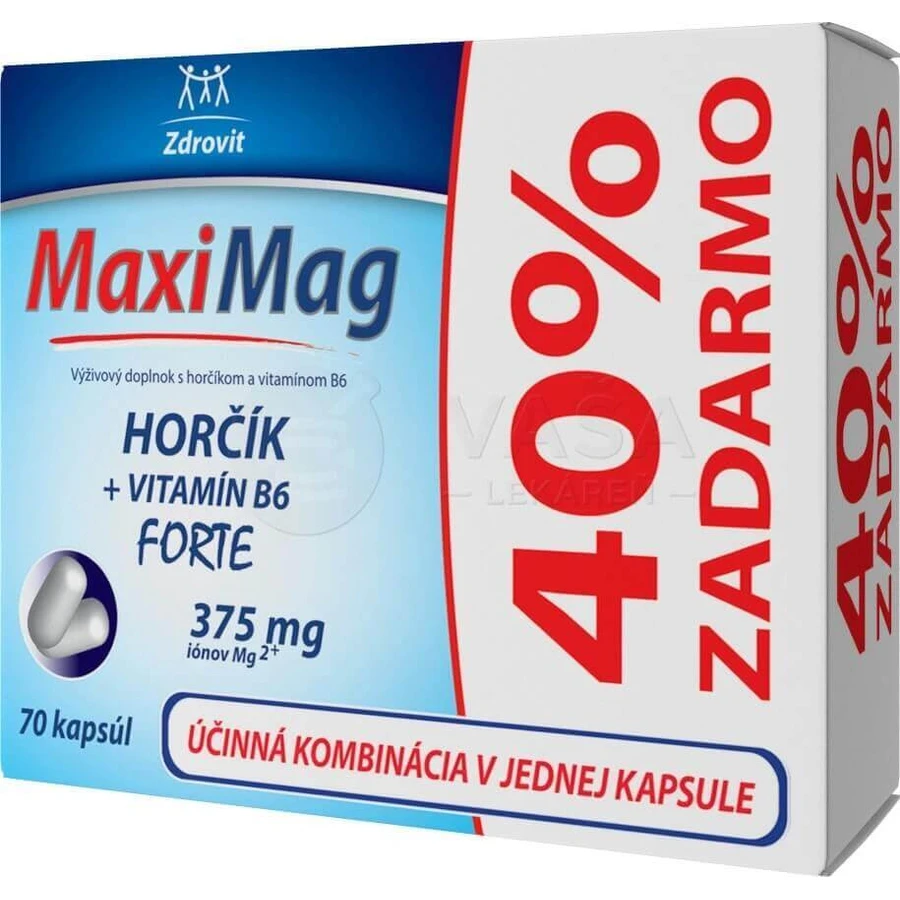 MaxiMag 40% свободный 1×70 cps, 50+20 капсул: цены и характеристики