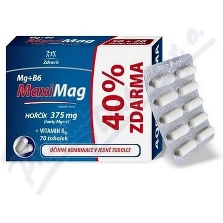 MaxiMag 40% свободный 1×70 cps, 50+20 капсул: цены и характеристики
