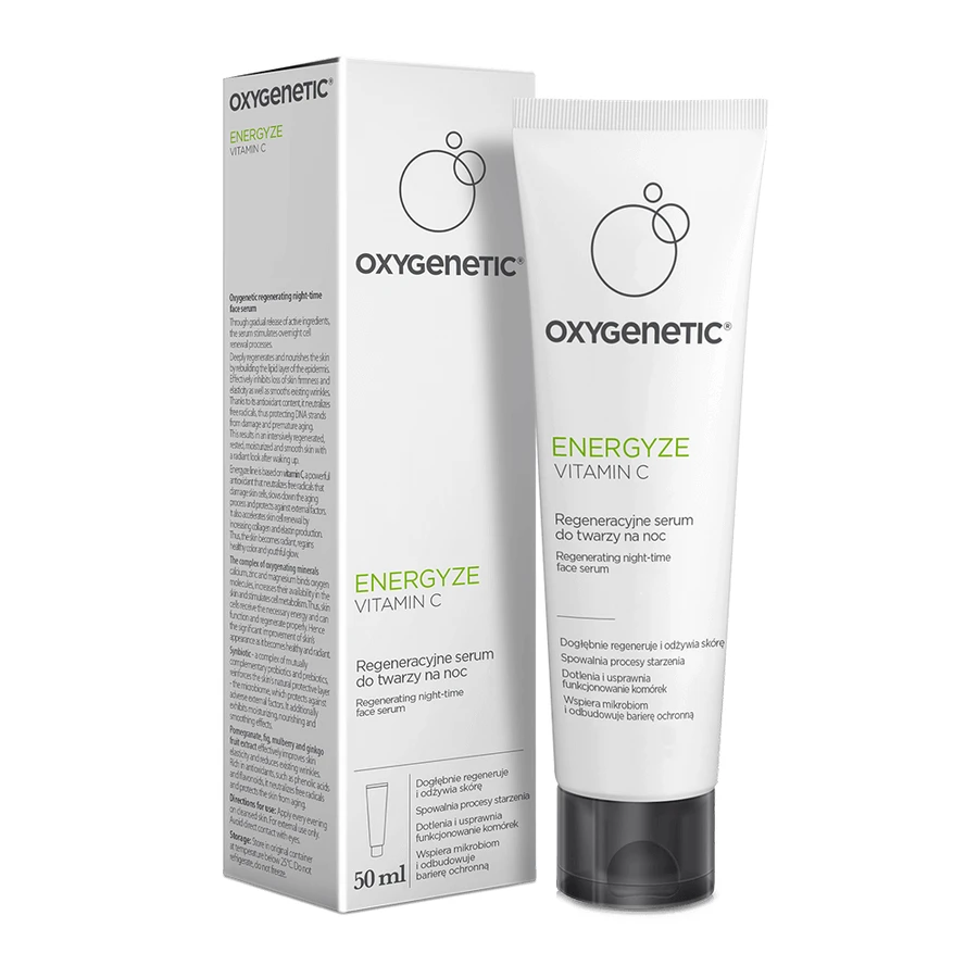 Oxygenetic Energyze Vitamin C, регенеруюча нічна сироватка для обличчя, 50 мл: ціни та характеристики