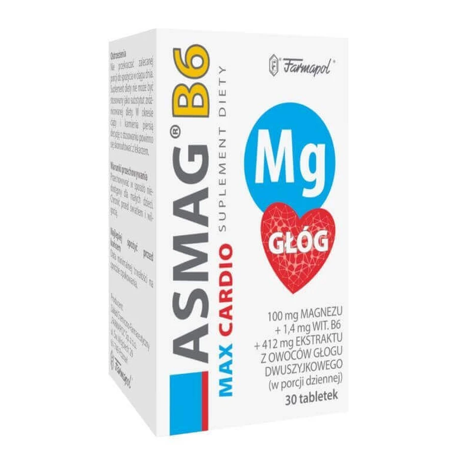 Asmag B6 Max Cardio, 30 таблеток: ціни та характеристики