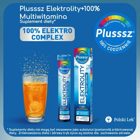 Мультивітаміни Plusssz Elektrolity + 100% смак ананас-манго, 24 шипучі таблетки: ціни та характеристики