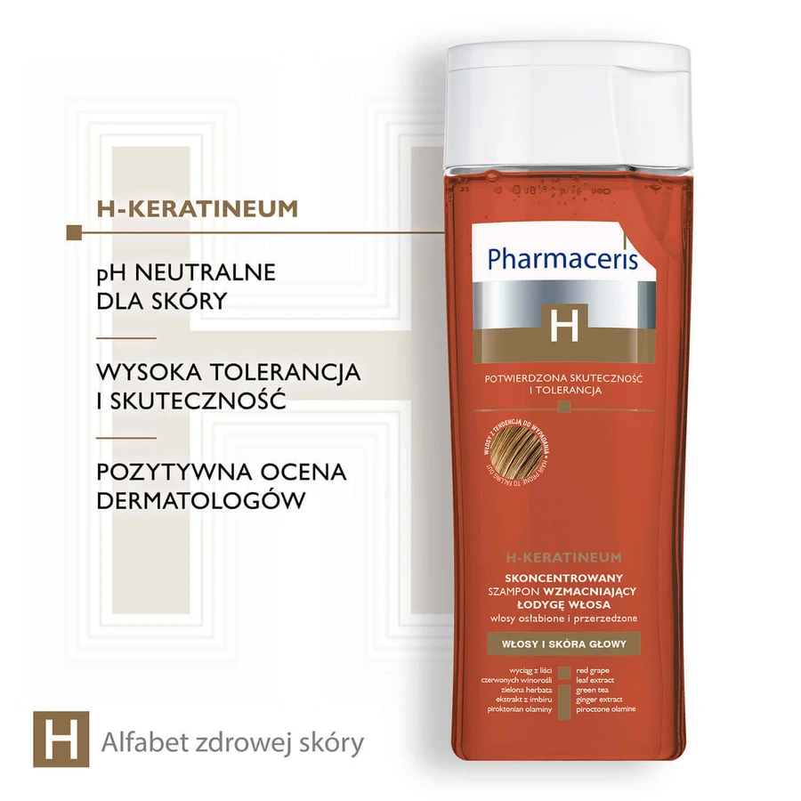 Pharmaceris H, Keratineum, концентрований шампунь для зміцнення волосся, 250 мл: ціни та характеристики
