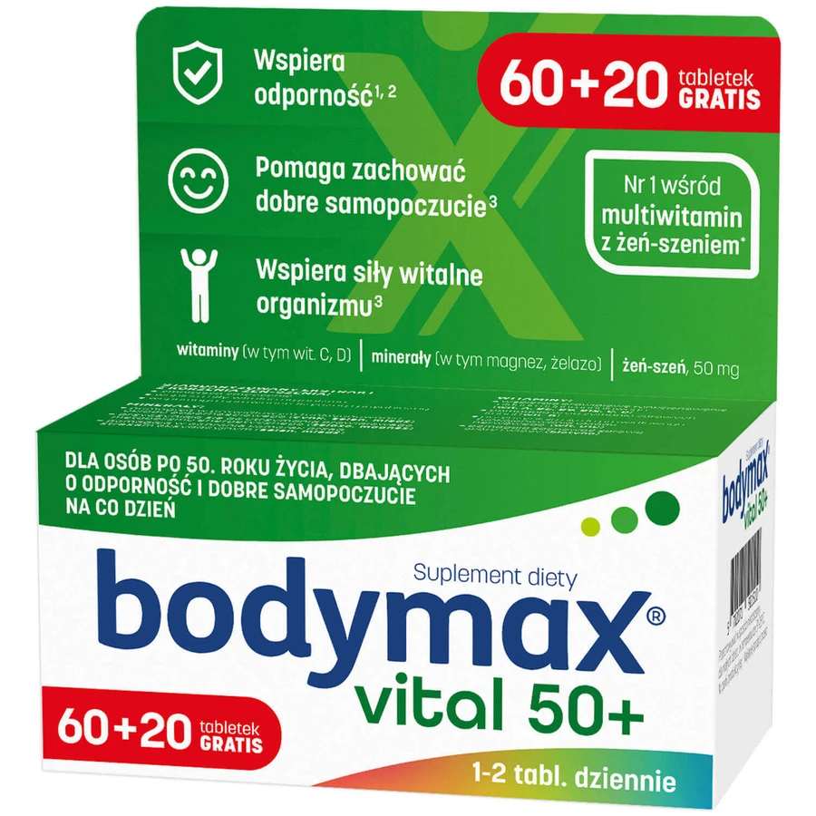 Вітал 50+ Bodymax Vital 50+, 60 таблеток + 20 таблеток: ціни та характеристики