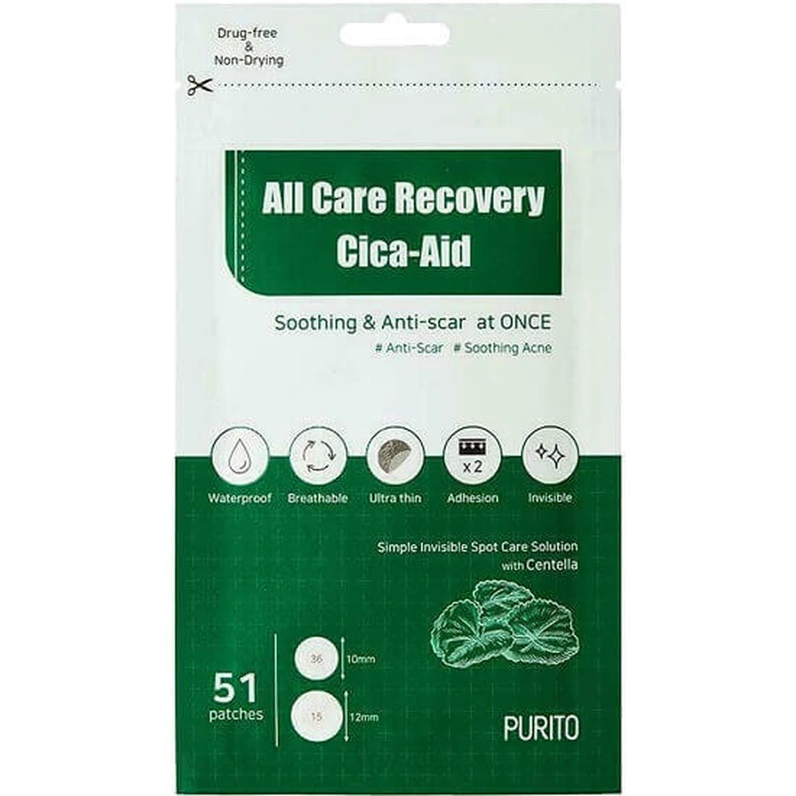 Cica-Aid All Care Recovery Cica-Aid Прокладки для лікування акне, 51 шт, Purito: ціни та характеристики