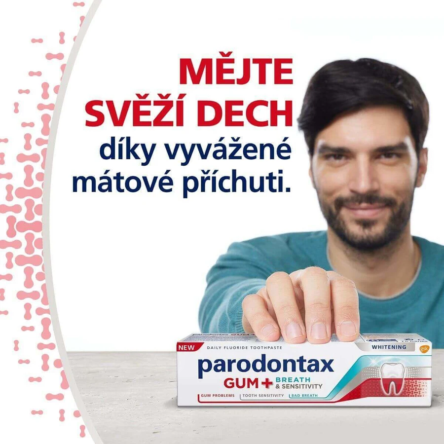 Parodontax White DUO для прорізування зубів, запаху з рота та чутливих зубів, відбілюючий 2 x 75 мл: ціни та характеристики