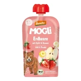 Органическое пюре с клубникой, яблоками и бананами, 1 год+, 100 г, Mogli