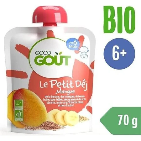 Good Gout Organic Mango breakfast 1×70 г, манговый карман: цены и характеристики