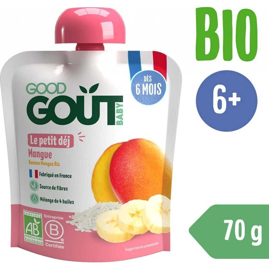 Good Gout Organic Mango breakfast 1×70 г, манговый карман: цены и характеристики