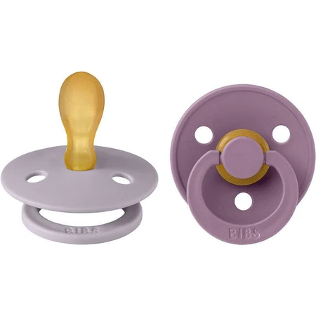 BIBS Цветные симметричные пустышки из натурального каучука vekos 2, Fossil Grey / Mauve 2 шт.: цены и характеристики