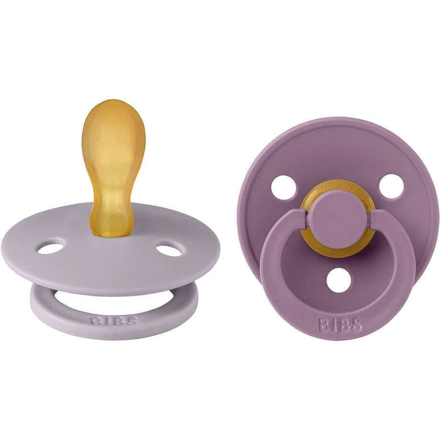 BIBS Цветные симметричные пустышки из натурального каучука vekos 2, Fossil Grey / Mauve 2 шт.: цены и характеристики