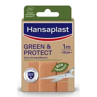 Hansaplast Ударопрочный пластырь Green & Protect 1×1 шт, пластырь 1 м × 6 см