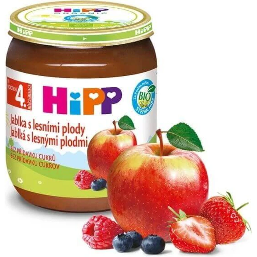 HiPP Фруктова добавка Яблука з ягодами 1×125 г, фруктова добавка для дітей: ціни та характеристики