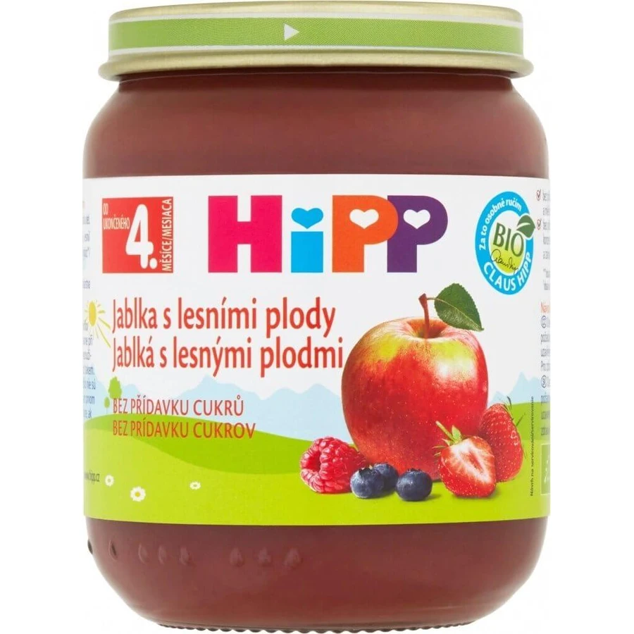 HiPP Фруктова добавка Яблука з ягодами 1×125 г, фруктова добавка для дітей: ціни та характеристики