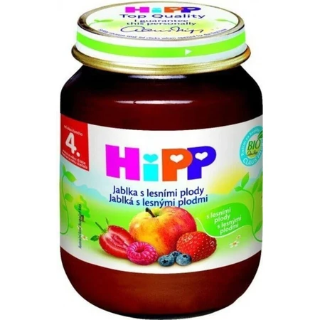 HiPP Фруктова добавка Яблука з ягодами 1×125 г, фруктова добавка для дітей: ціни та характеристики