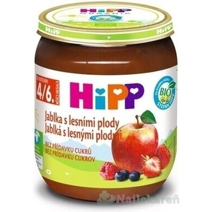 HiPP Фруктова добавка Яблука з ягодами 1×125 г, фруктова добавка для дітей: ціни та характеристики