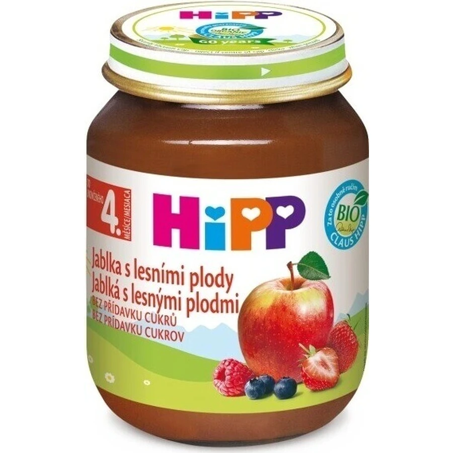 HiPP Фруктова добавка Яблука з ягодами 1×125 г, фруктова добавка для дітей: ціни та характеристики