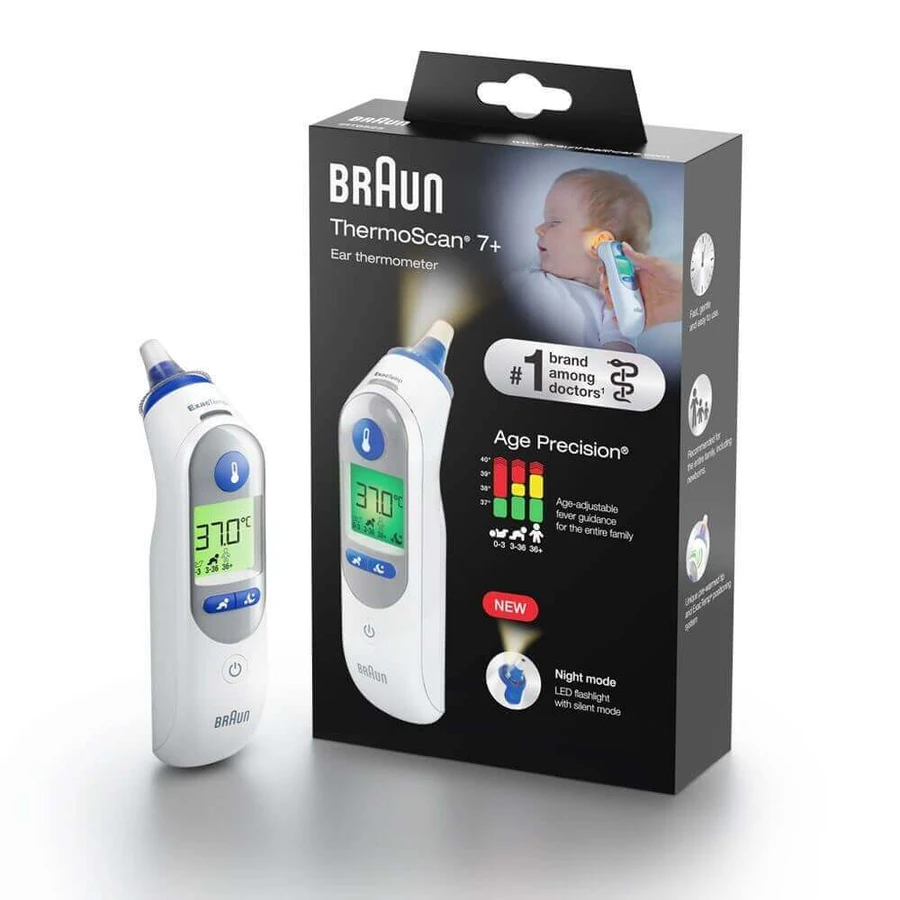 Дитячий вушний термометр ThermoScan7+ з віковою точністю, 1 штука, 1 шт, Braun: ціни та характеристики