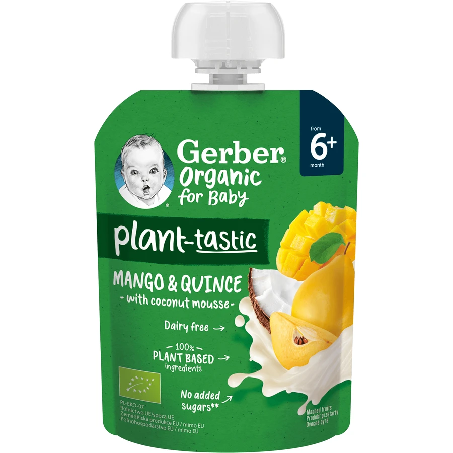 Gerber Пакет с манго и айвой с кокосовым молоком BIO 80 г: цены и характеристики